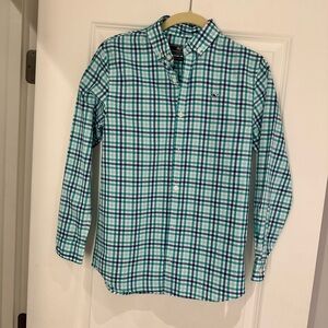 Vineyard Vines Green and White Button Down Shirt